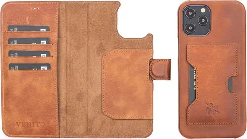 Vista 163 de Venito Florence - Funda de piel compatible con Samsung Galaxy S9, extra segura con bloqueo RFID, cartera desmontable para teléfono (gris decolorado)