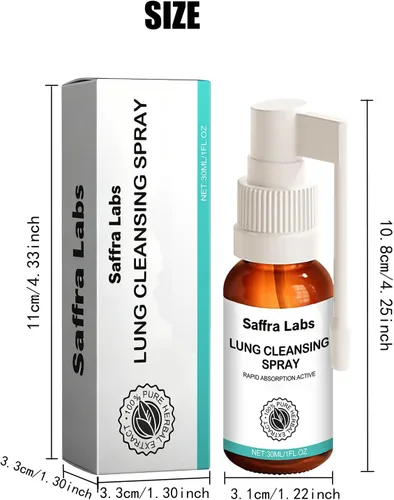 Vista 2 de Spray de Limpieza Pulmonar de Saafra Labs, Nebulizador de Limpieza Pulmonar, Nebulizador de Limpieza Pulmonar Herbal, Poderoso Apoyo y Limpieza