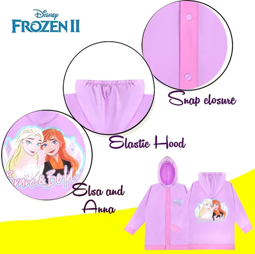 Vista 4 de Disney Frozen - Ropa impermeable con capucha para niñas pequeñas