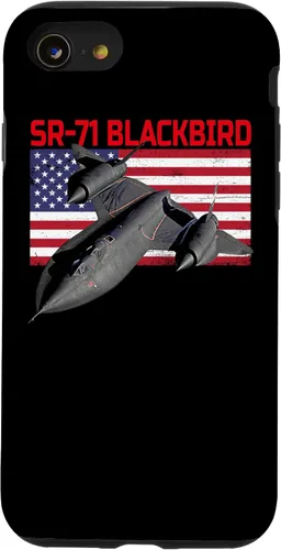 Vista 18 de SR-71 Blackbird in Action and Patriotic American Flag. Case for iPhone 17