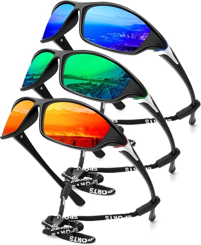 Vista 25 de KALIYADI 4 Pack Polarized Sunglasses-Men Sports Sun-glasses: Mens Sunglasses UV Protection for Fishing Driving Cycling