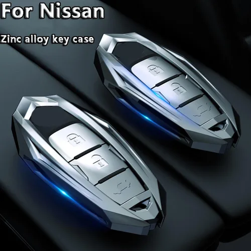 Vista 2 de LAVIYE Carcasa protectora de aleación de zinc para coche, llaves de control remoto, para Nissan TEANA Sunny Sima X-Trail Qashqai Murano Patrol Q50