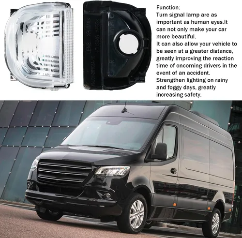 Vista 2 de Para Mercedes Sprinter 2019 2020 espejo retrovisor luz de señal de giro lámpara repetidor A9109064700 A9109064600 izquierda