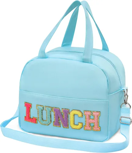 Vista 11 de Bolsa de almuerzo para mujer, lonchera aislada personalizada para adultos con correa ajustable para el hombro, reutilizable, congelable, lonchera