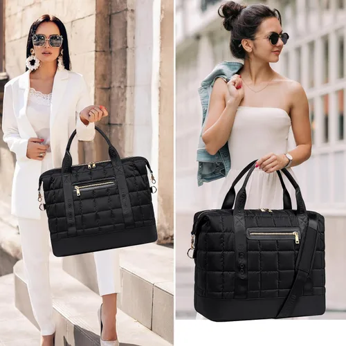 Vista 65 de BLUBOON Bolsas de viaje con cremallera, bolsa de lona para mujer, bolsa de fin de semana para mujer, bolsa de lona para llevar en la bolsa de lona