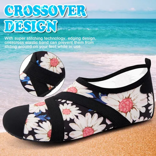 Vista 3 de VIFUUR Zapatos de agua para hombre y mujer, calcetines acuáticos de secado rápido para playa, natación, yoga, deportes al aire libre