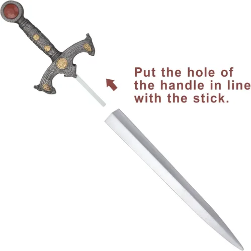 Vista 4 de HOTTERCOS Espada medieval de caballero falsa de espuma vikinga para cosplay