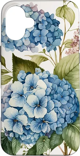 Vista 23 de Watercolour Vintage Blue Hydrangea with Flower Flower Case for iPhone 17