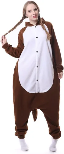 Vista 3 de Pijama unisex para adultos, para disfraz de ardilla, disfraz de Halloween