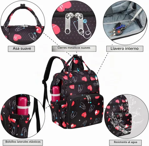 Vista 4 de Mochila de Enfermera Gatycallaty, Corazón, Estándar