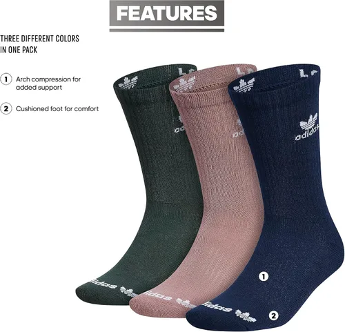 Vista 2 de adidas Originals Trefoil Cushioned Crew Socks (3-Pair)