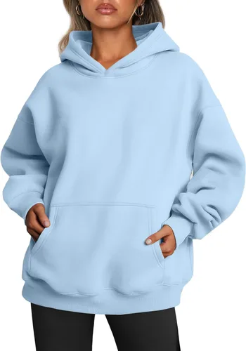 Vista 27 de Trendy Queen Sudaderas con capucha de gran tamaño para mujer, sudaderas de felpa para mujer, suéteres de moda de otoño, suéteres de invierno Lunares