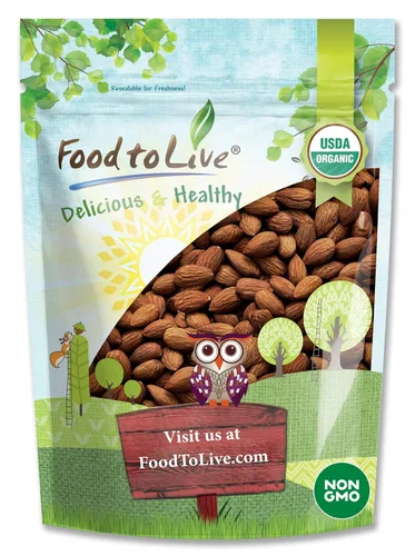 Vista 13 de Food to Live Almendras tostadas secas orgánicas, 1.5 libras, sin OMG, sin sal, veganas, keto, paleo, kosher, a granel, alto en proteínas, fibra