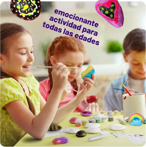Vista 5 de Dan&Darci Kit de pintura de roca para niños, brilla en la oscuridad, regalos de Navidad, artes y manualidades para niños y niñas de 6 a 12 años