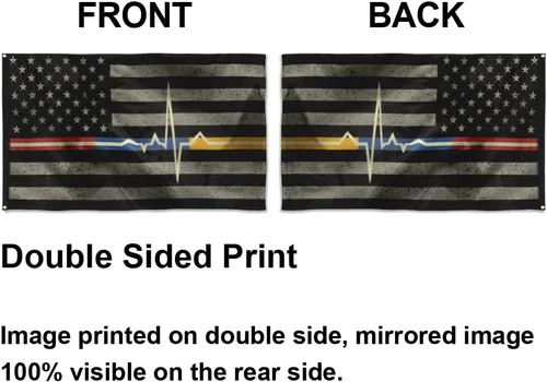 Vista 3 de Bandera de emergencia para servicio médico de emergencia, bandera para decoración interior y exterior, 3 x 5 pies, poliéster con doble costura