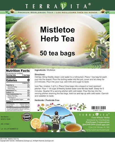 Vista 2 de Té de hierbas de muérdago (50 bolsitas de té, ZIN: 511644)