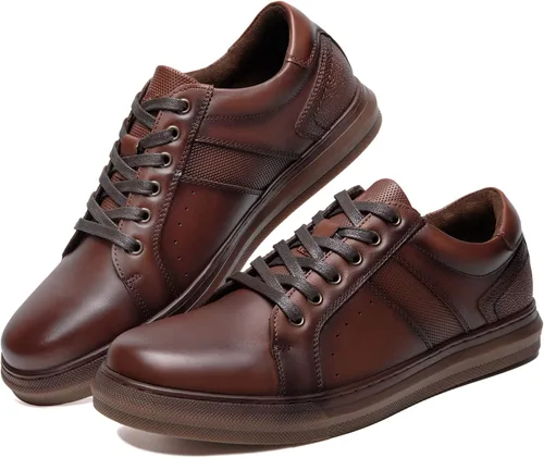 Vista 8 de Zapatos deportivos Oxford casuales para hombre, zapatos Oxford de cuero elegantes para caminar, para comodidad diaria, trabajo y ocio