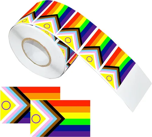 Vista 8 de LGBTQ - Calcomanías de orgullo, rectangulares de seis colores, arco iris, calcomanías autoadhesivas impermeables para desfiles y eventos