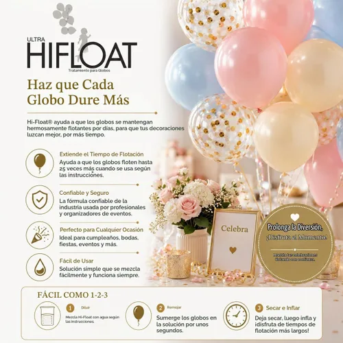 Vista 6 de Hi-Float Company Ultra Hi-Float Globo, 96 onzas, multicolor