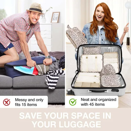 Vista 6 de Cubos de embalaje para maletas, cubos de embalaje con bolsa de zapatos, bolsa de cosméticos, bolsa de ropa, bolsas de accesorios, cubos de embalaje