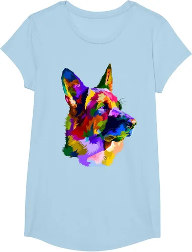 Vista 15 de Camiseta con retrato de pastor alemán para dueños de perros, Negro, S