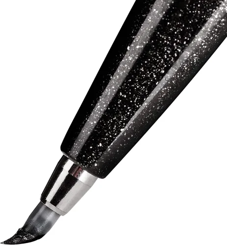 Vista 2 de Bolígrafo Pentel Fude Touch, negro, tipo pincel con punta de fieltro (SES15C-A)