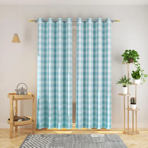 Vista 28 de Cortinas de 24 pulgadas de largo con diseño Buffalo Check Gingham Plaid para ventanas de cocina y baño, tratamiento para ventanas con 2 paneles