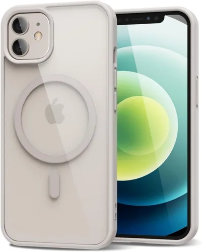 Vista 191 de oakxco Funda magnética transparente compatible con Magsafe, bonita funda delgada y transparente de poliuretano termoplástico no amarillenta, carcasa