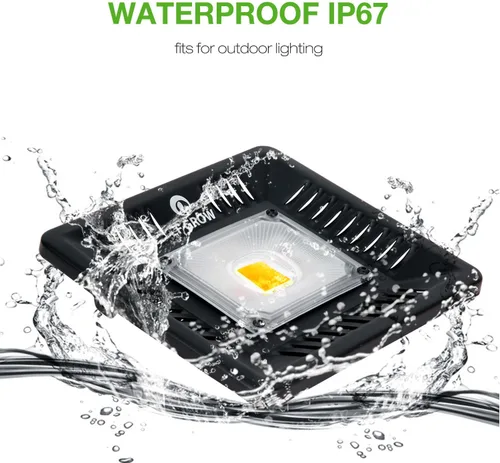 Vista 3 de Luz LED de crecimiento impermeable de 100 W de espectro completo, luz LED COB blanca de 3500 K, disipación de calor natural sin ruido, adecuada