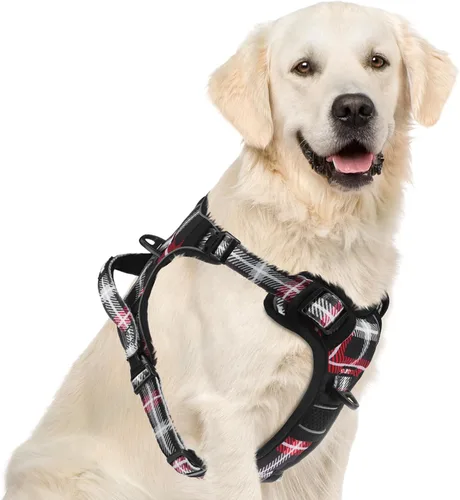 Vista 45 de PUPTECK Arnés sin tirones para perro, tamaño pequeño, ajustable, reflectante, con asa, de fácil control, cómodo y suave acolchado para perros Negro