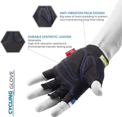Vista 3 de Cycling Gloves Bike Gloves.Mesh Light Weight Glove High Elastic Half Finger Road Bicycle Gloves 3MM Foam Pad for Men Women for Daily use