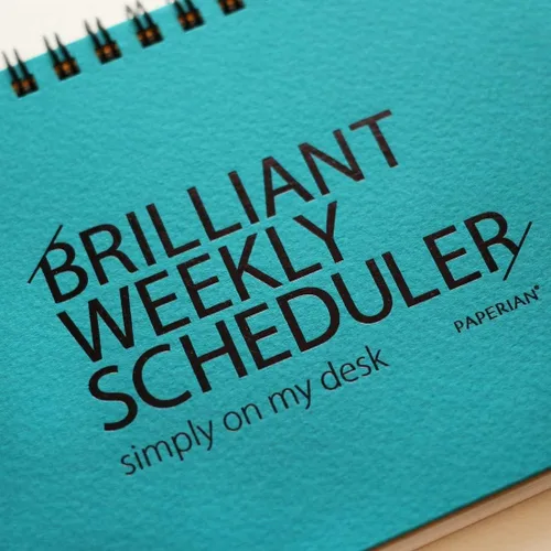 Vista 2 de PAPERIAN Brilliant 2021 - Agenda semanal sin fecha con alambre azul (12 x 4.4 pulgadas)