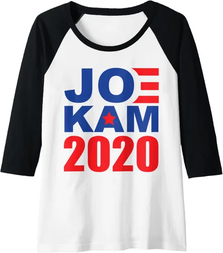 Vista 3 de Biden Harris 2020 Team Camiseta de béisbol raglán JOE KAM, Negro, S