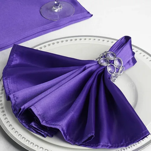 Vista 15 de Efavormart - Servilletas de lino de satén de terracota de 20 x 20 pulgadas para decoración de bodas, cumpleaños, restaurantes, fiestas, 25