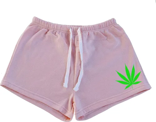 Vista 2 de Junior's Tiny Weed Leaf V360 Women Sweat Fleece Shorts Women