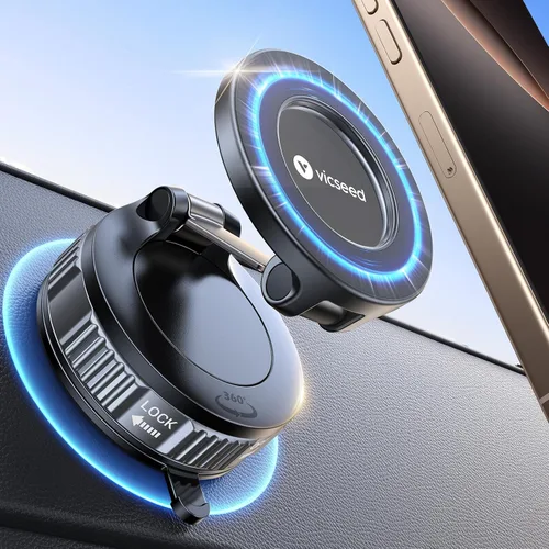Vista 9 de VICSEED Soporte de teléfono de automóvil mejorado para Magsafe 2026 [85 libras de succión más fuerte] Soportes magnéticos de teléfono al vacío
