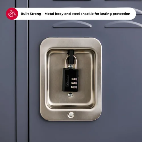 Vista 4 de Master Lock 120Q Candados anchos con llave, 3/4 pulgada, latón macizo, 4 unidades, 647D