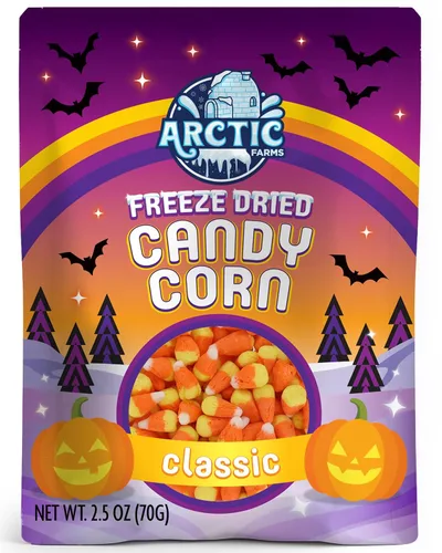 Vista 3 de Arctic Farms Maíz dulce liofilizado, aperitivo crujiente imprescindible para Halloween (clásico, 2.5 onzas)