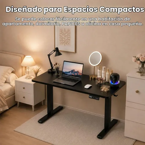 Vista 4 de Escritorio eléctrico de pie de 35 x 20 pulgadas, escritorio compacto de altura ajustable para espacios pequeños, estación de trabajo ergonómica