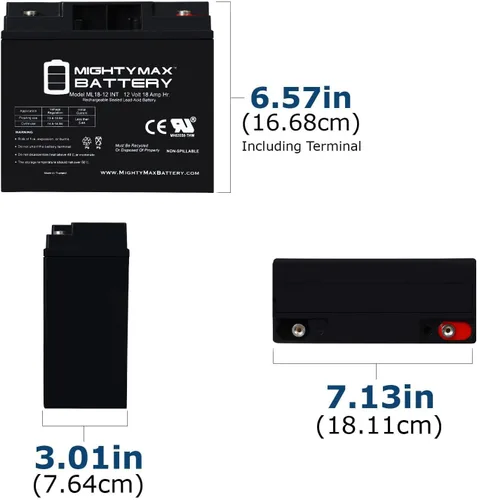 Vista 2 de Mighty Max Battery Batería de repuesto INT de 12V 18AH compatible con Interstate DCM0018