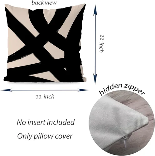 Vista 4 de KEUSPI Fundas de almohada decorativas negras y beige, juego de 4 fundas de almohada negras para sofá, decoración del hogar, estilo boho moderno