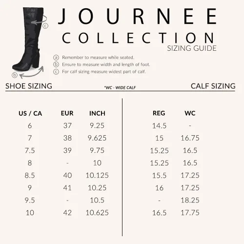 Vista 5 de Journee Collection Botas altas a media pantorrilla con detalle de hebilla para mujer, botas de pantorrilla regular y ancha