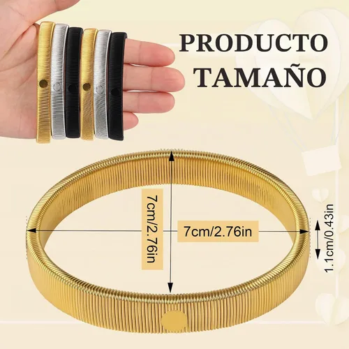Vista 3 de Coolrunner 6 piezas antideslizantes elásticos para camisas de manga de brazaletes metálicos para ligas elásticas de banda