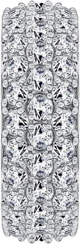 Vista 3 de Amazon Essentials Anillo de plata de ley chapada en platino o oro de 3 filas con circonita cúbica redonda de elementos infinitos