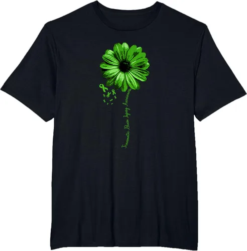 Vista 33 de Camiseta de conciencia de lesiones cerebrales traumáticas con cinta verde guerrero, Negro, S