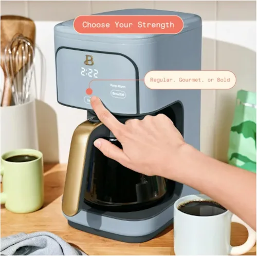 Vista 4 de Beautiful Cafetera de goteo programable de 12 tazas de Drew Barrymore (azul aciano)