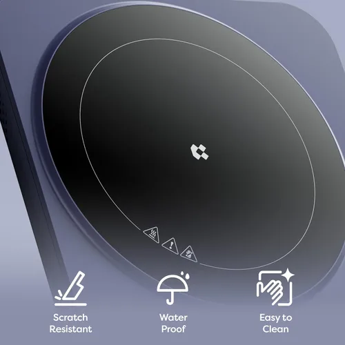 Vista 3 de CIARRA CATIH1A-M Placa de Inducción Portátil, Quemador Eléctrico Individual Delgado para Encimera con Sensor Táctil y Temporizador Digital, Azul