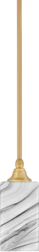 Vista 81 de Toltec Lighting Tallo Colgado Mini colgante, acabado de cobre negro, 3.5" cuadrado humo burbuja vidrio