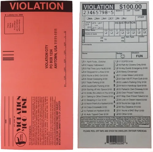 Vista 3 de Boletos de lotería falsos, boletos de estacionamiento falsos, el mejor juego de regalo de broma de broma para adultos