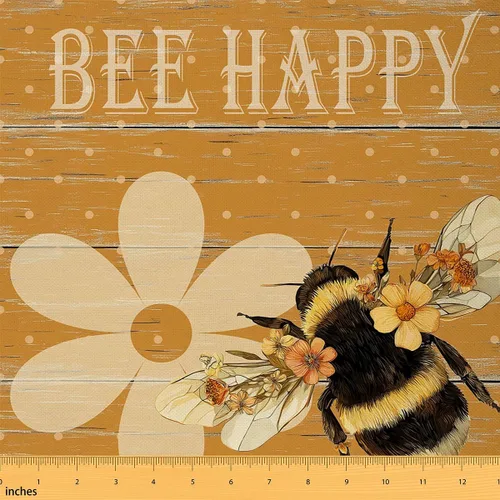 Vista 8 de The Yard - Tela de abeja de 1 yarda de caricaturas lindas abejas decorativas impermeables para exteriores, para niños, adolescentes y adultos, tela
